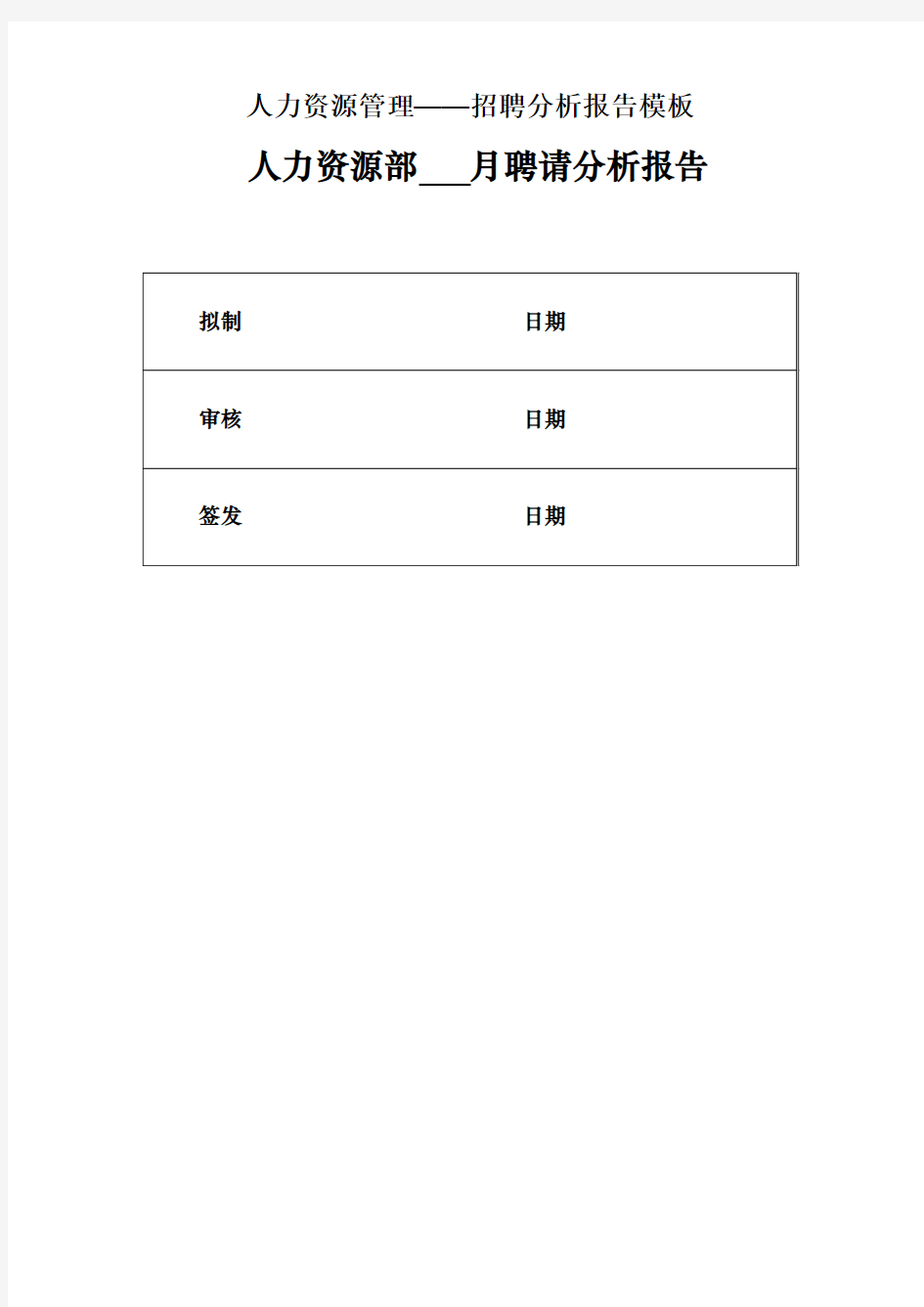 人力资源管理——招聘分析报告模板