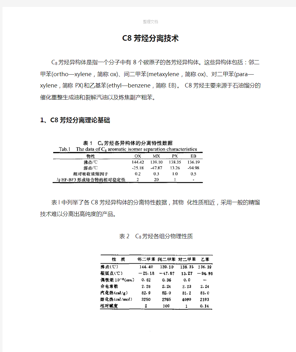 C8芳烃分离技术