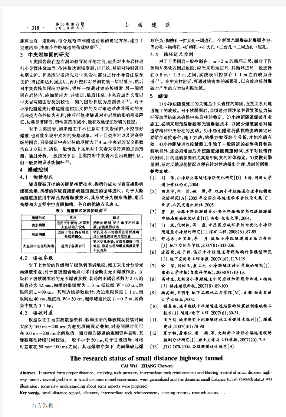 小净距公路隧道的研究现状