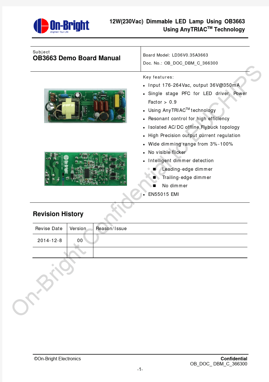 OB3663 Demo Board Manual(C)_EUCHIPS_150211