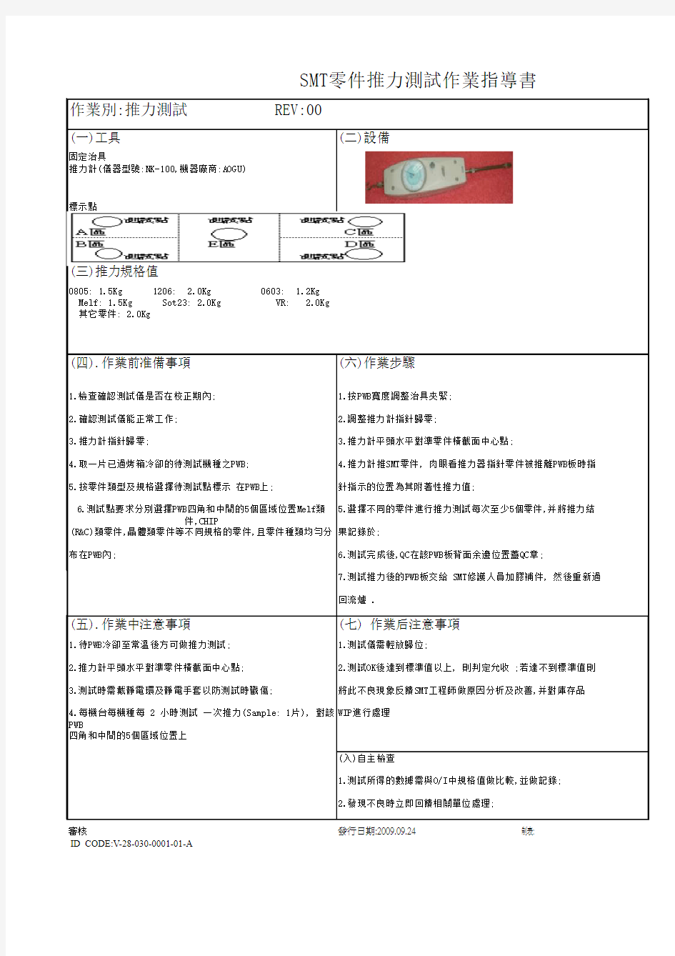 推力计作业指导书