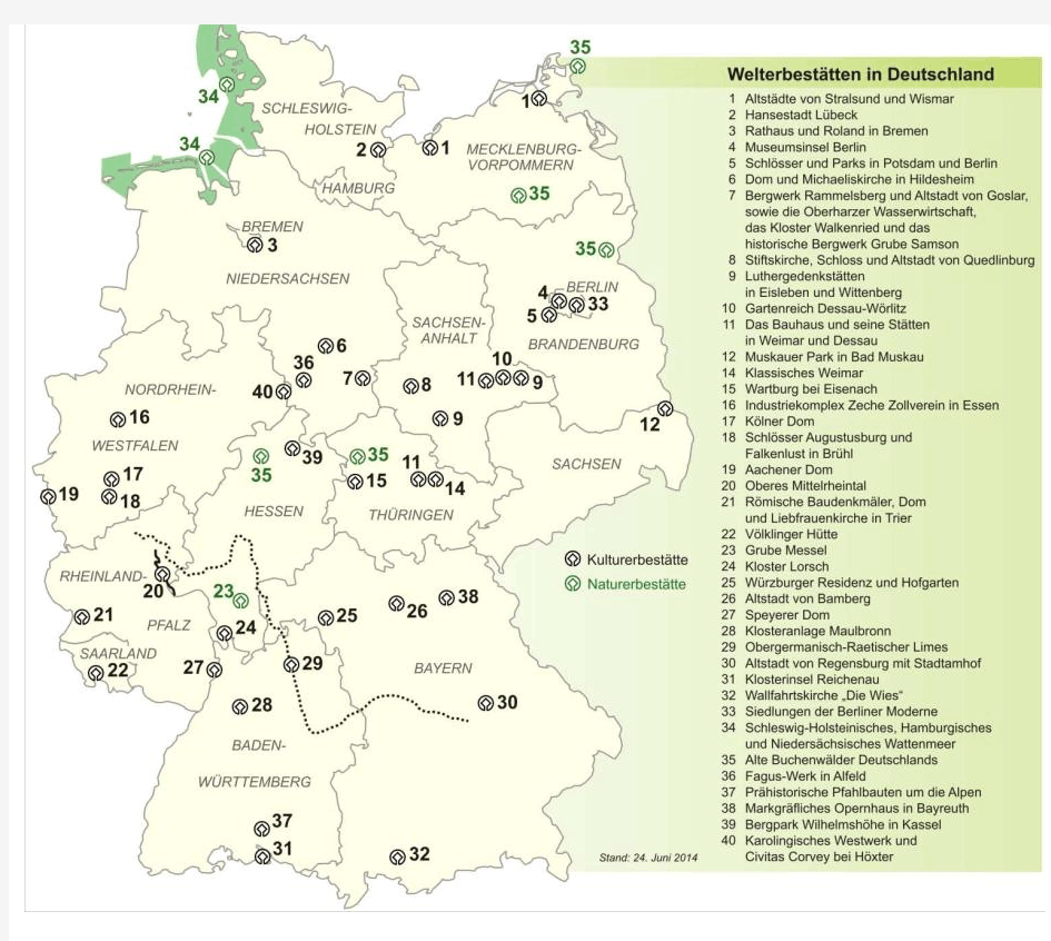 2014联邦德国世界遗产地图【中德对照】