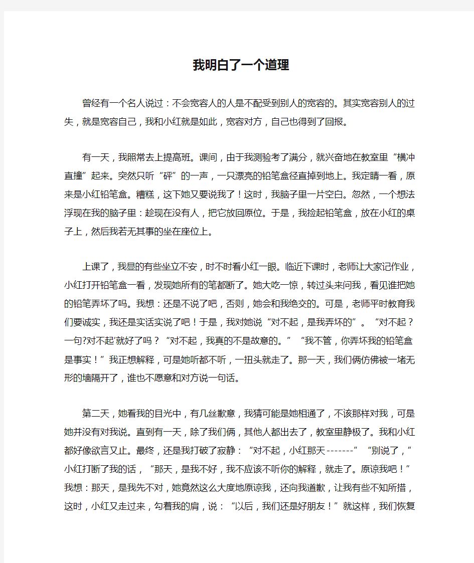 我明白了一个道理作文