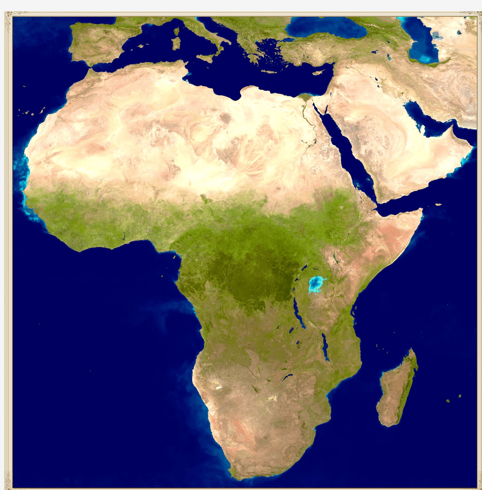 高清淅非洲地貌地图