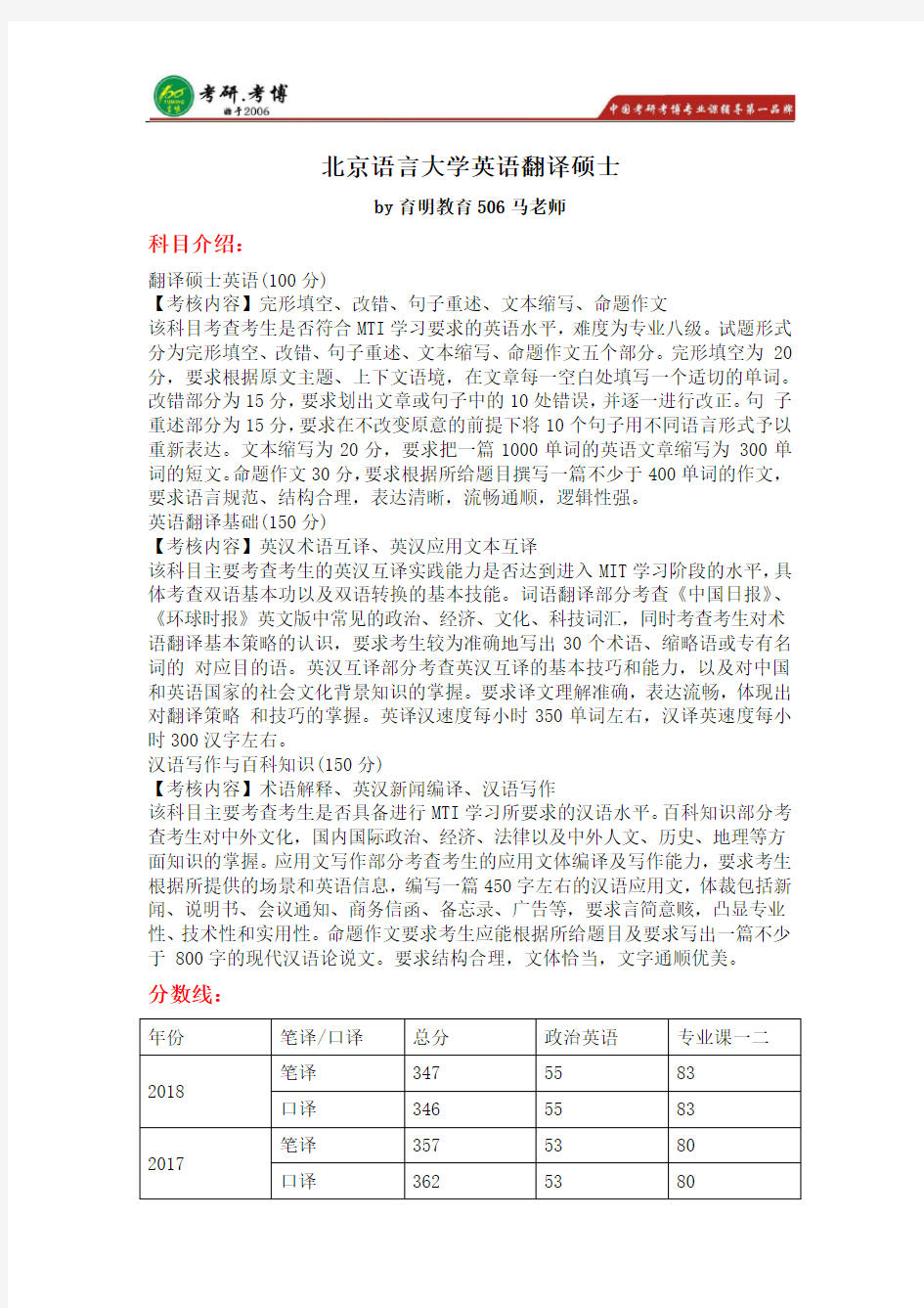 2019年北京语言大学翻译硕士录取名单 分数线 难度分析