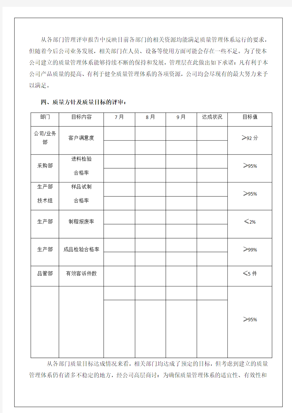 2017年度管理评审总结报告