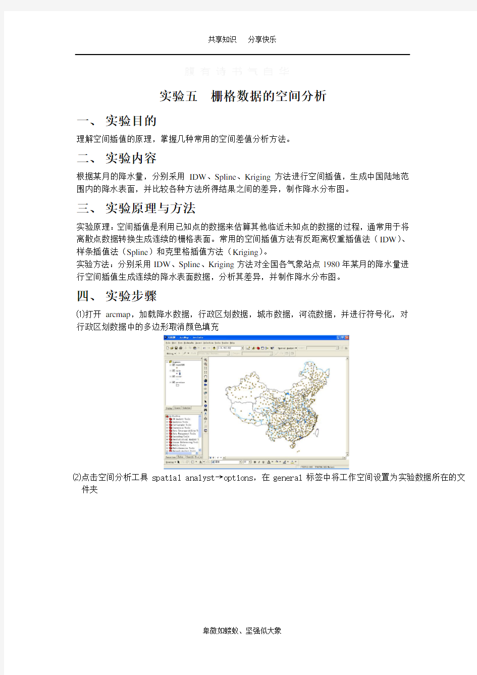 arcgis栅格数据空间分析实验报告