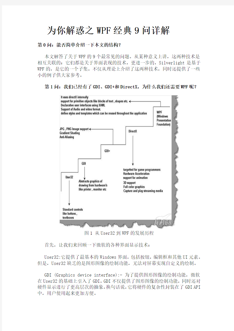 为你解惑之WPF经典9问详解