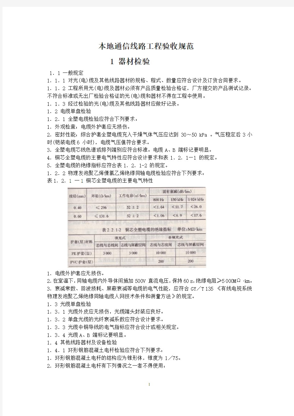 (完整版)通信线路工程验收规范