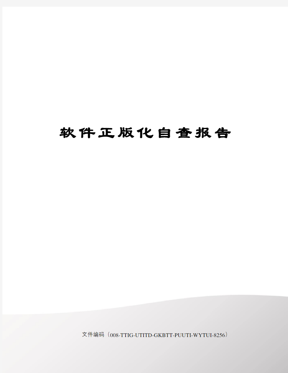 软件正版化自查报告