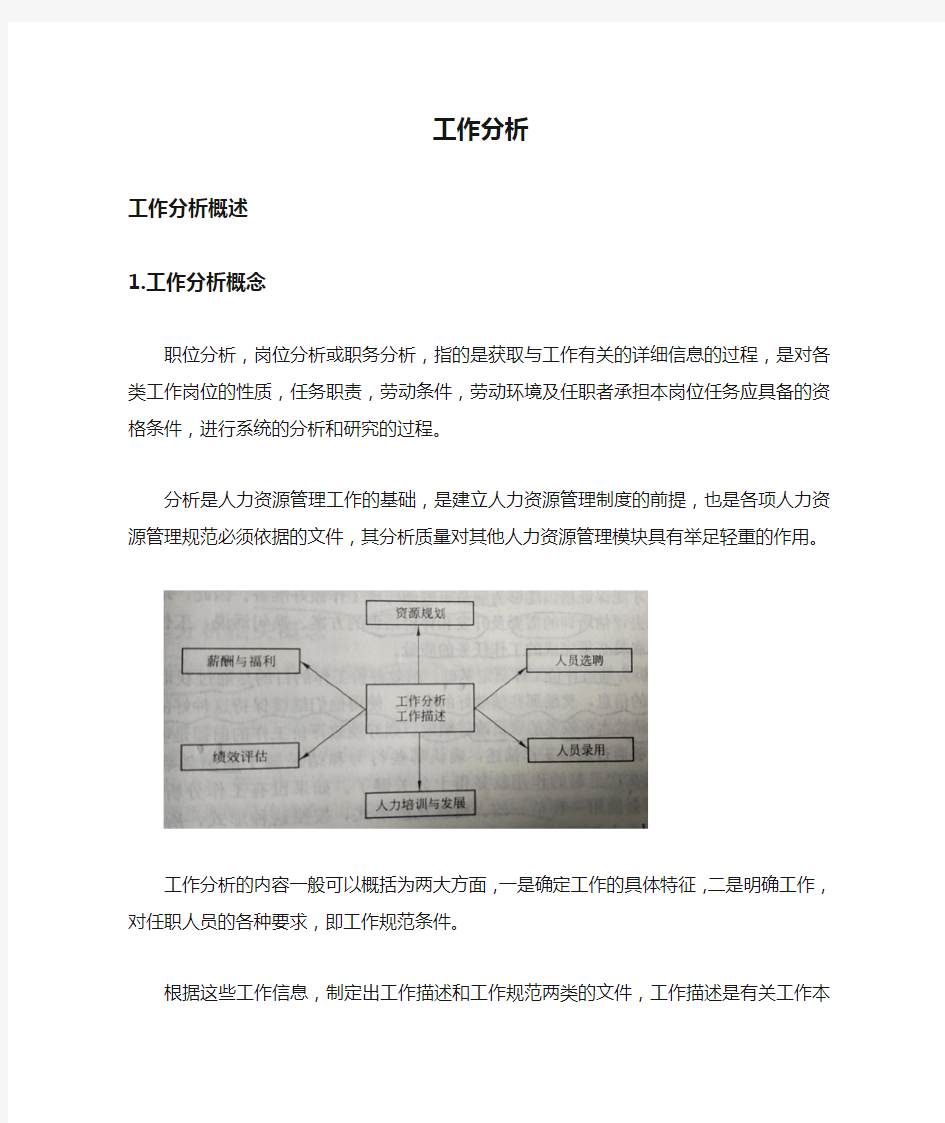 人力资源——工作分析概念整理