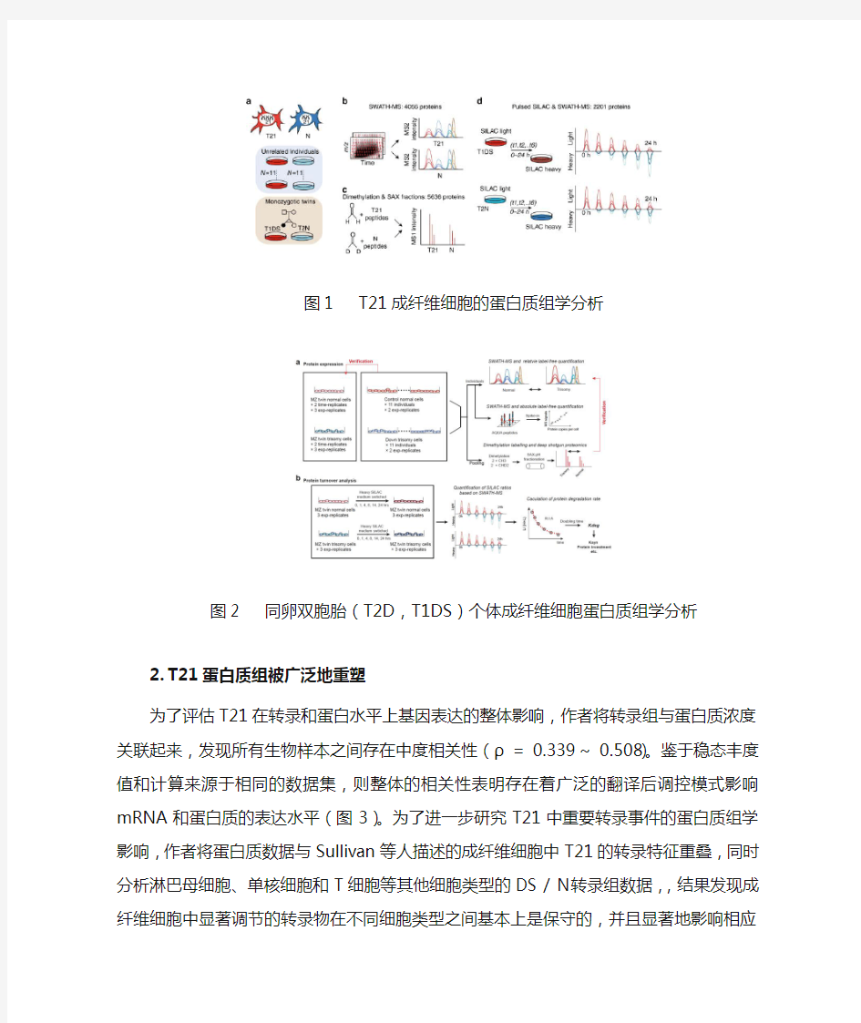 Nature子刊!蛋白质组学技术揭示唐氏综合症的发病机制