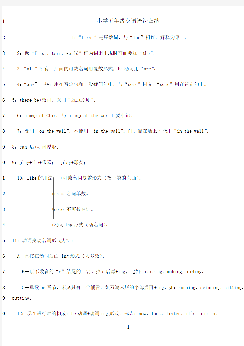 最新小学五年级英语语法测试题[1]