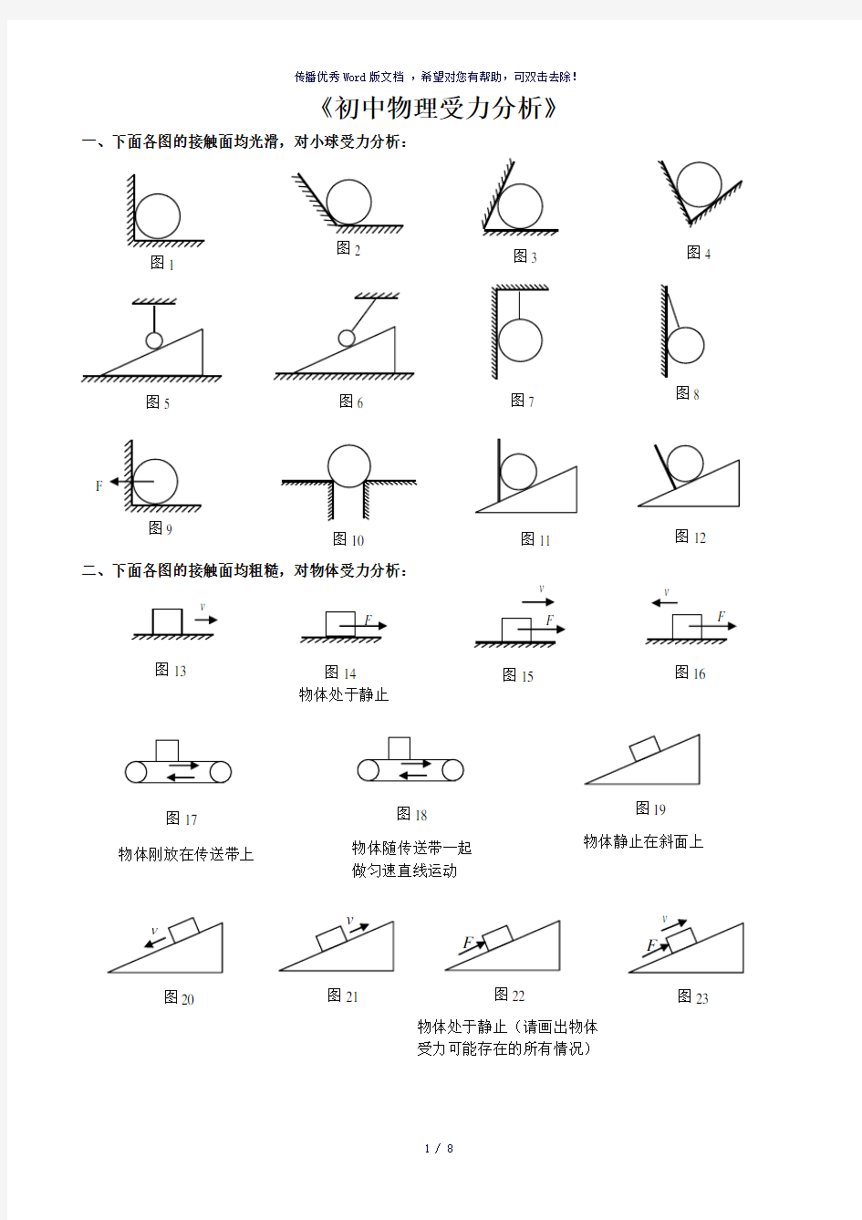 《初中物理受力分析》-参考模板