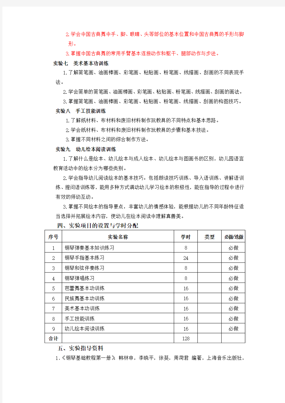 专业技法技能训练 课程大纲