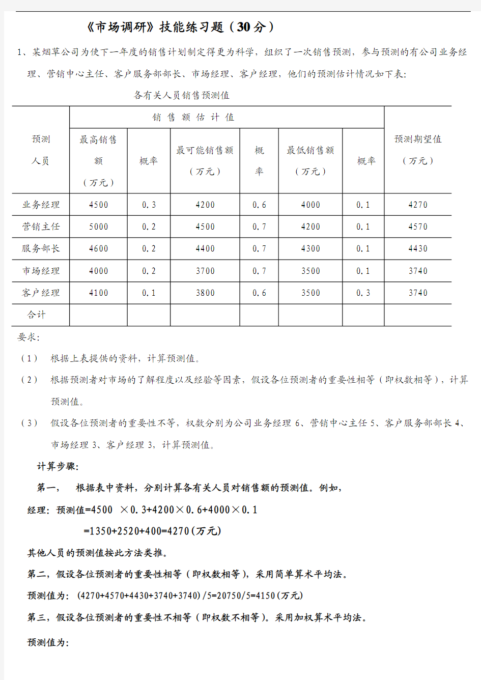 烟草考试-高级营销员技能鉴定题汇总(2009-2010)