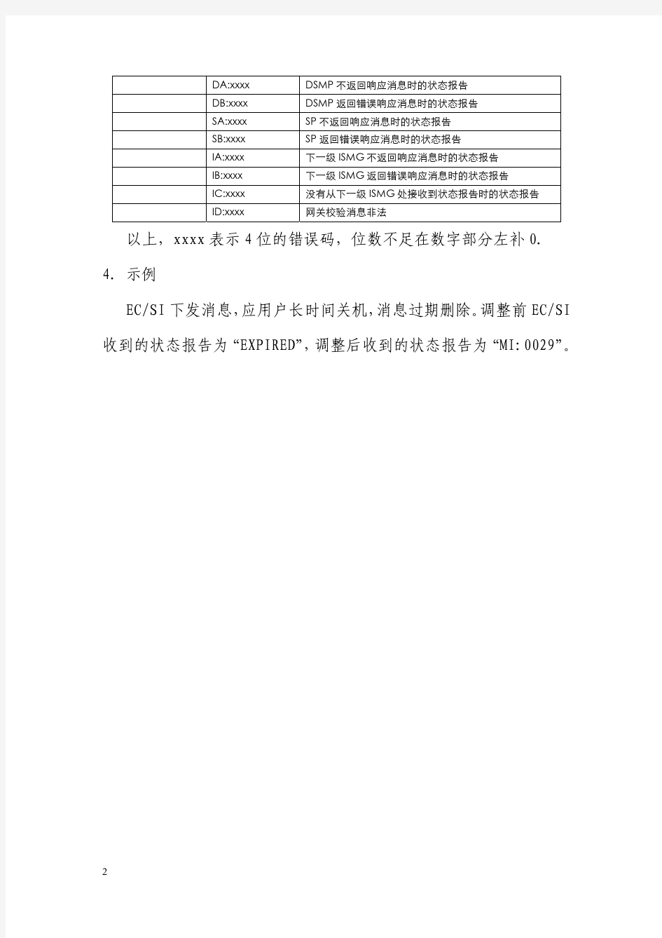 河南行业短信网关状态报告调整及各类错误码使用指导手册(短信分册)