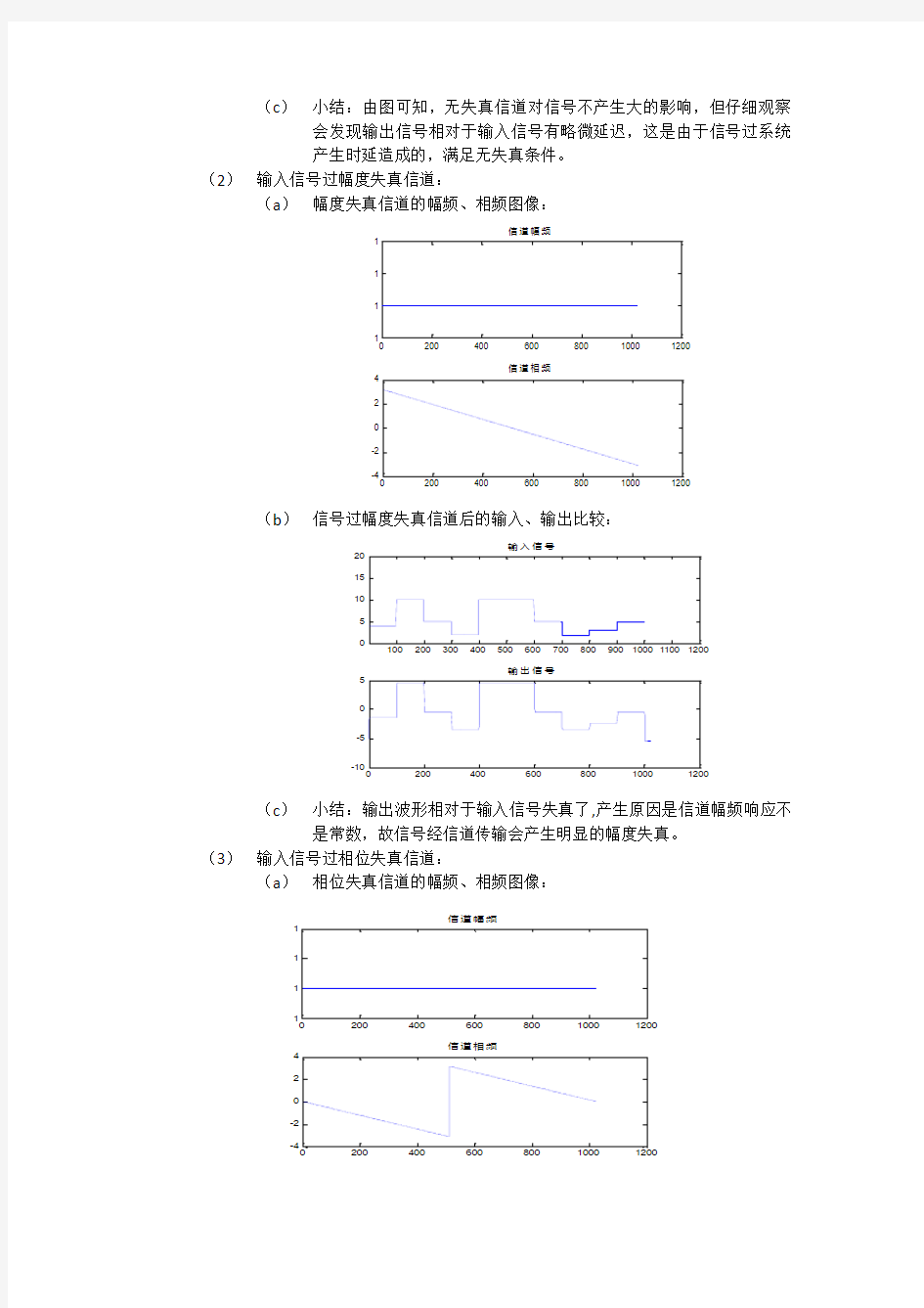 恒参信道对信号传输的影响