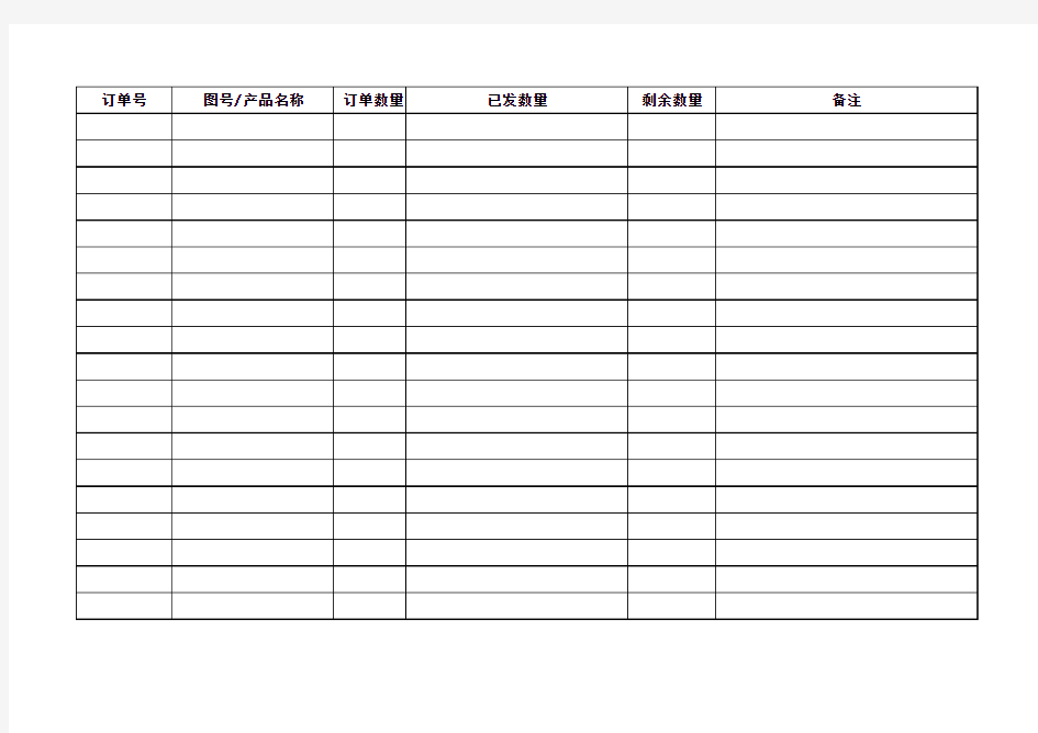 产品订单表格
