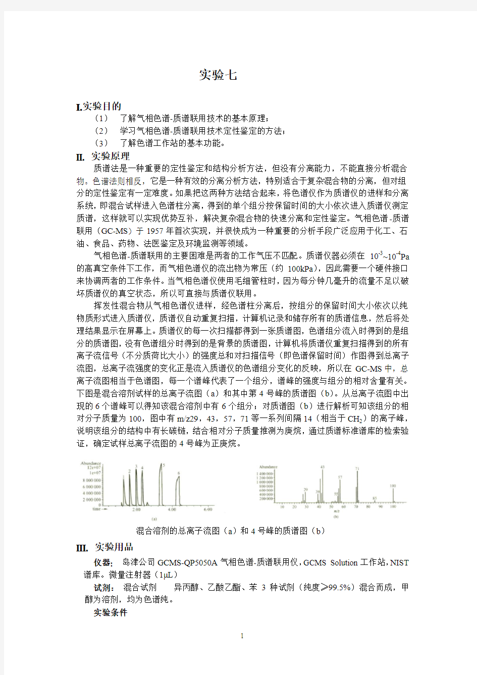 GC-MS实验