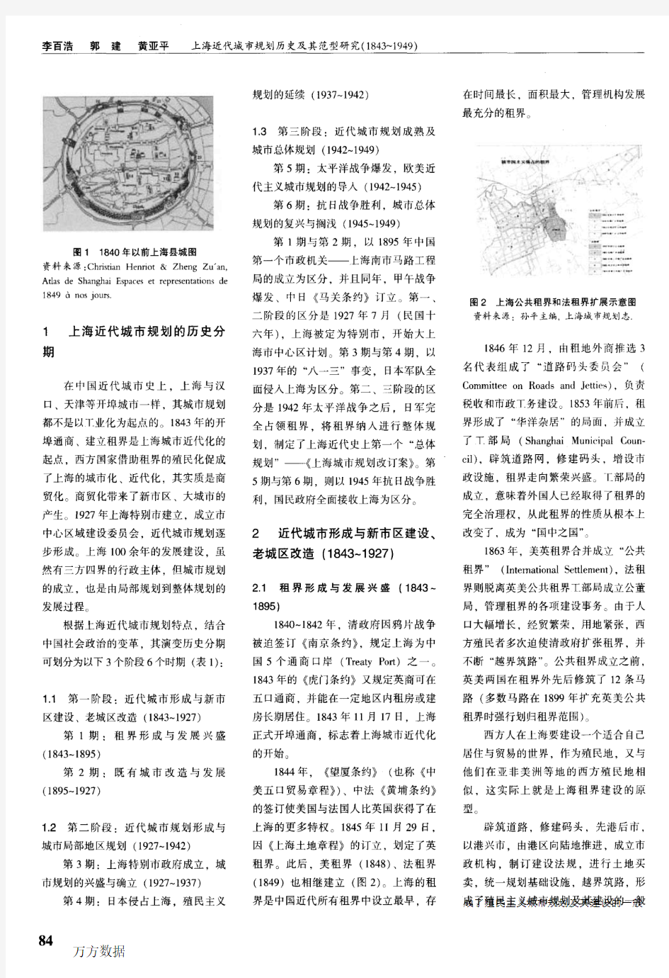 上海近代城市规划历史及其范型研究(1843～1949)