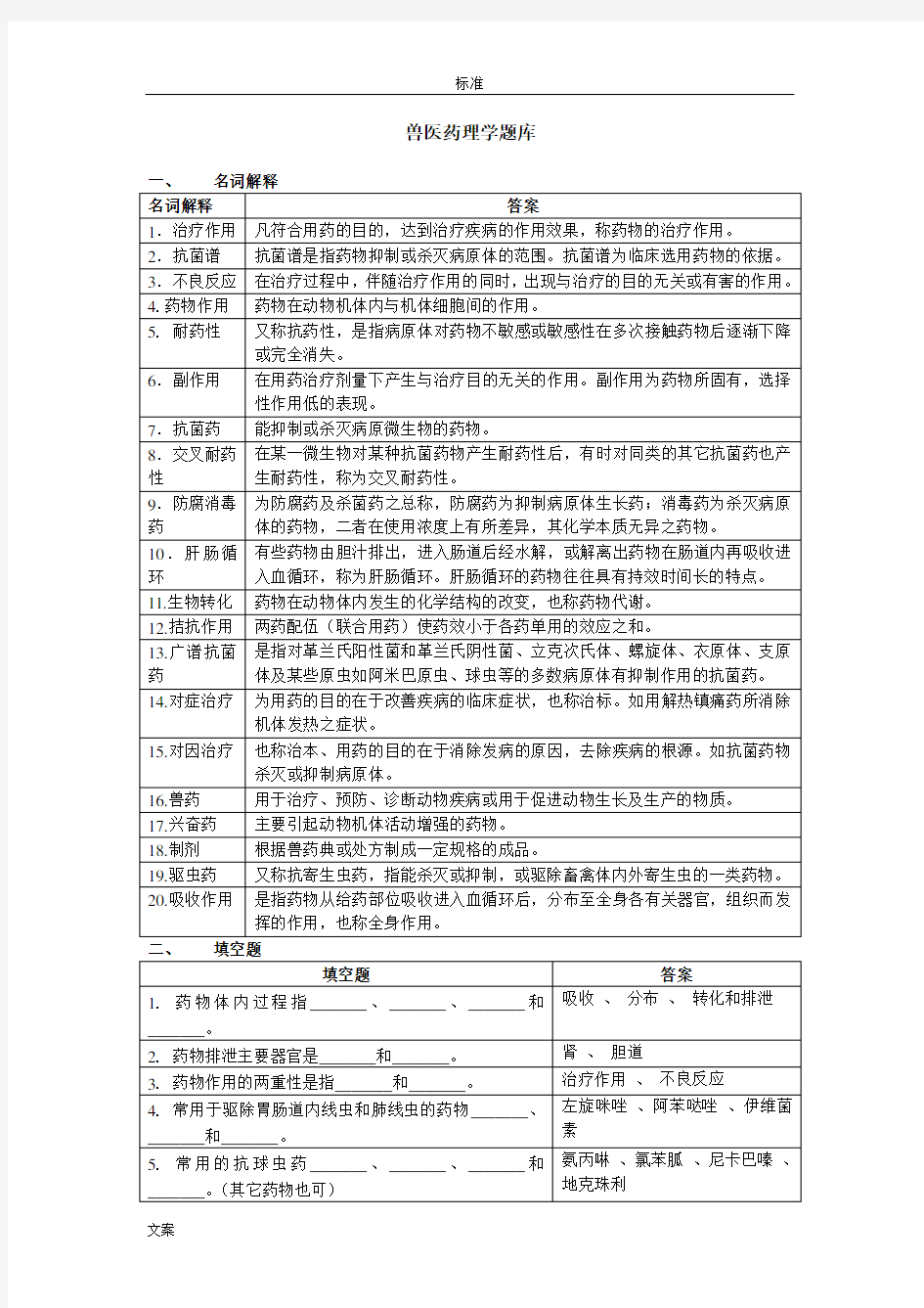 (整理)兽医药理学题库.