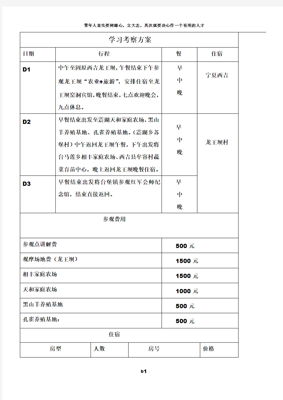 学习考察方案