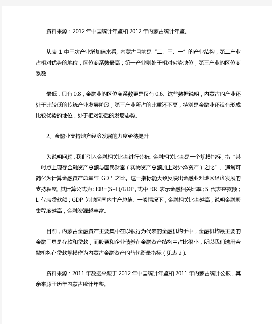 内蒙古金融业发展的现状与对策