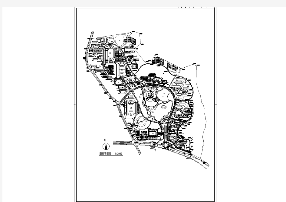 【设计图纸】某学院新校区规划总平面图(精选CAD图例) 