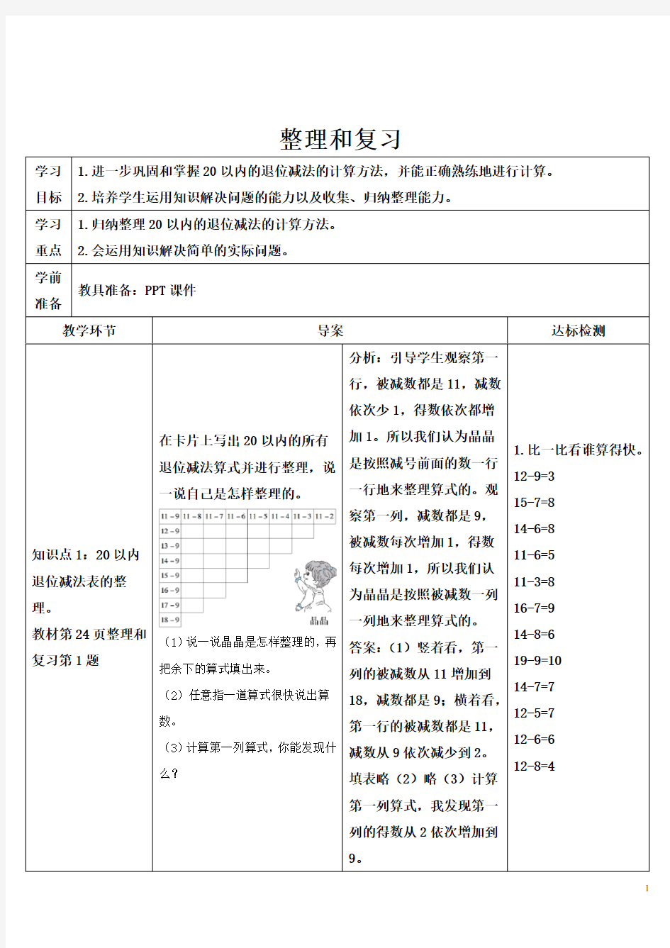 20以内的退位减法整理和复习 (2)