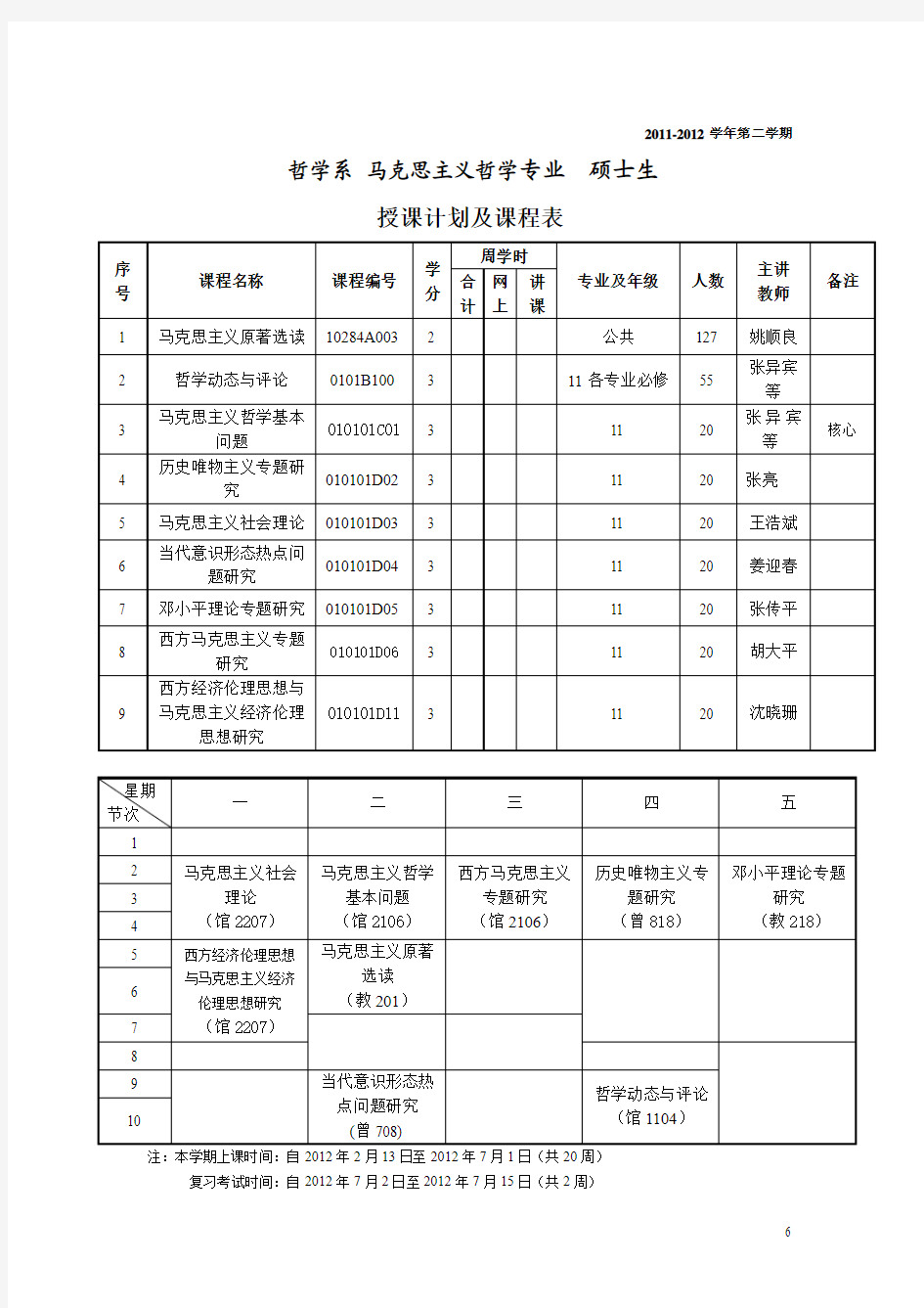 南京大学博士课程表