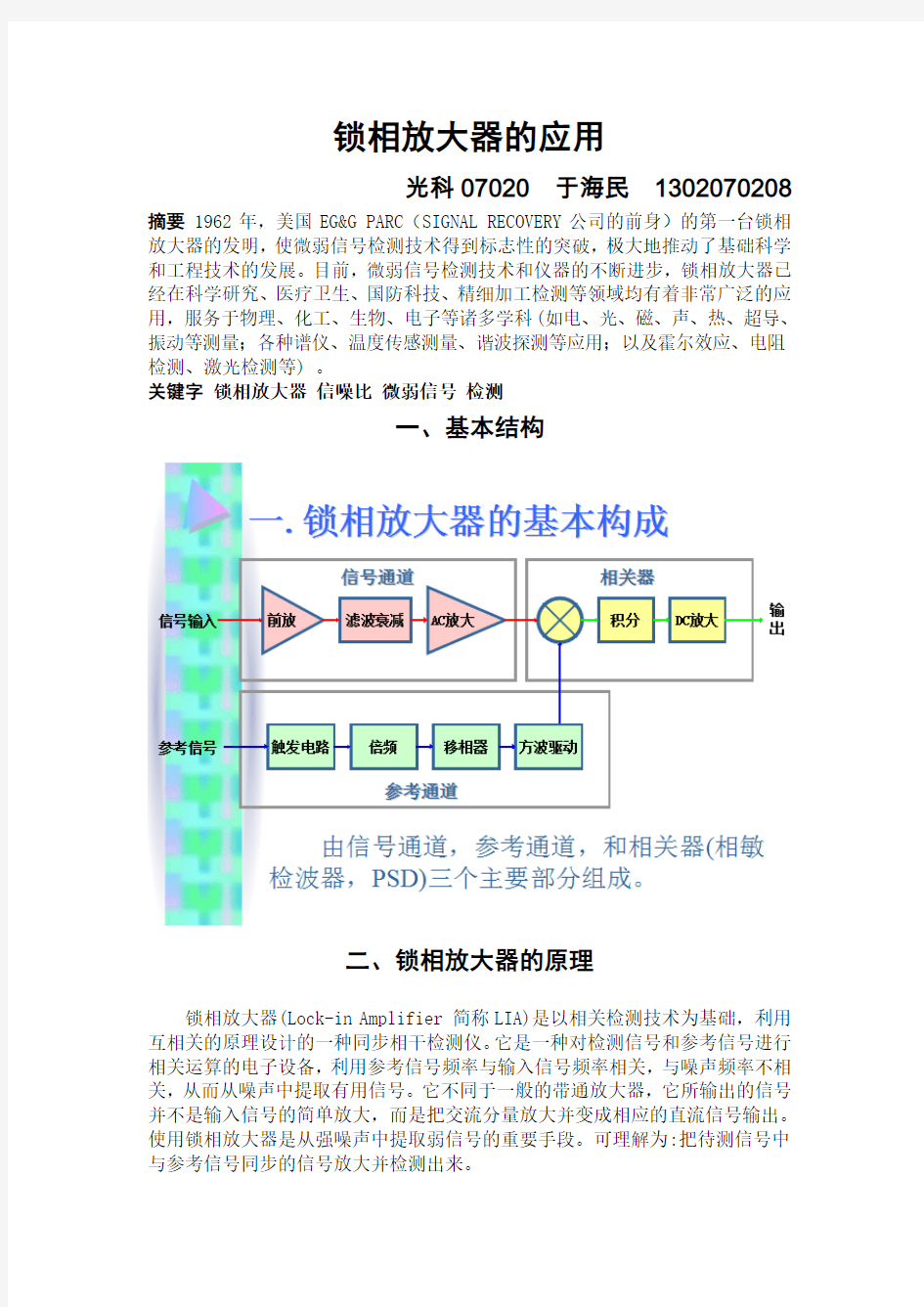 锁相放大器的应用