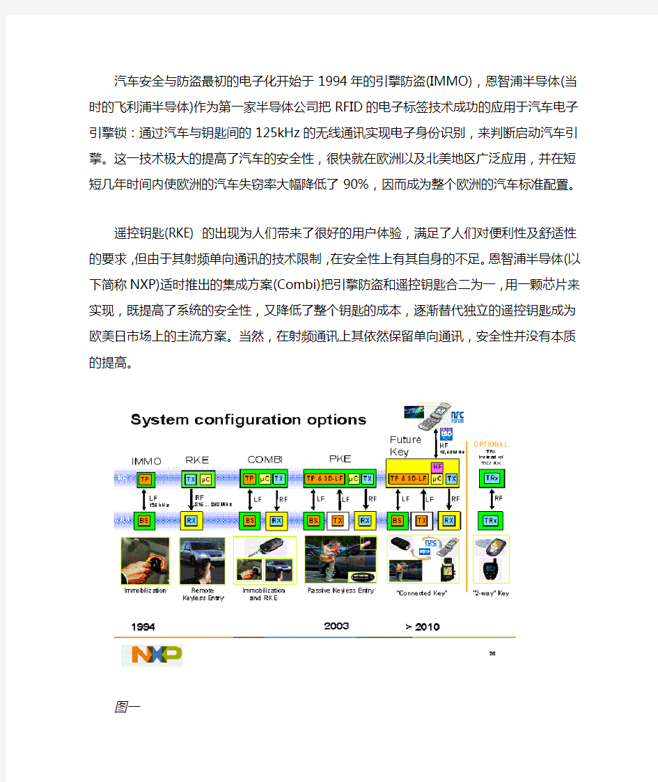 汽车安全与防盗——无钥匙系统的设计