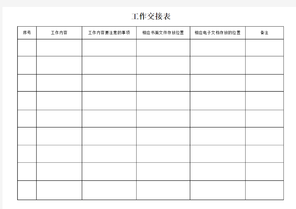 工作交接表格式(1)