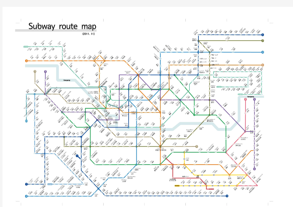 最新韩国首尔地铁图中文日文英文韩文版大集合-超大超清晰-韩国旅游必备