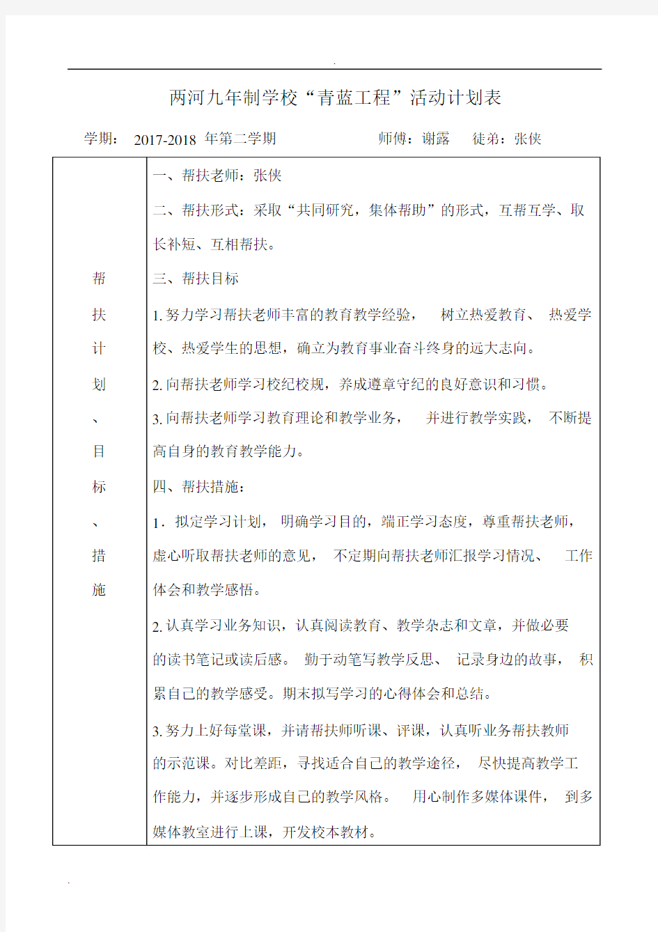 “青蓝工程”活动记录表.docx