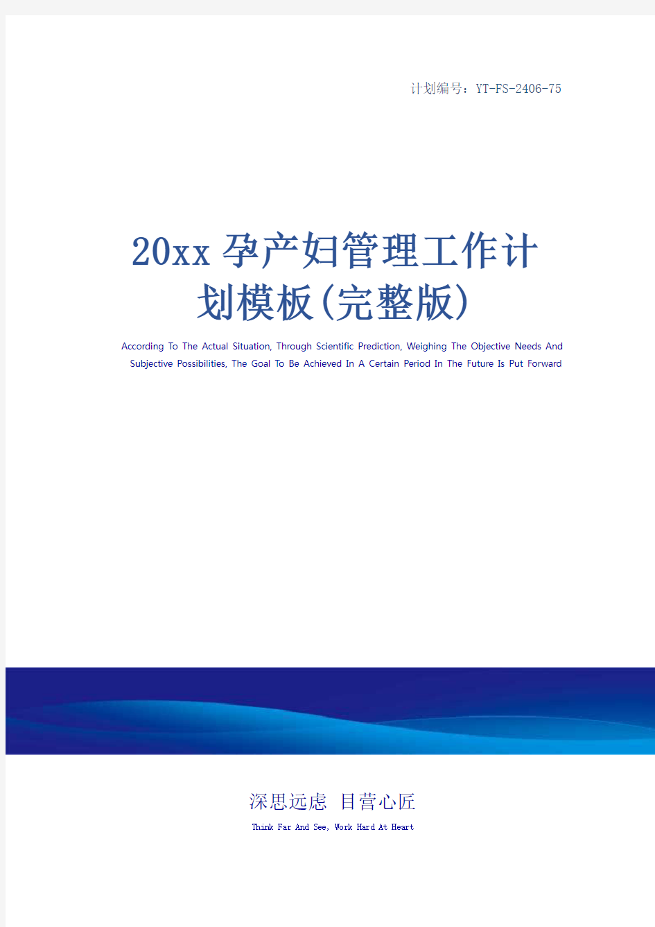 20xx孕产妇管理工作计划模板(完整版)