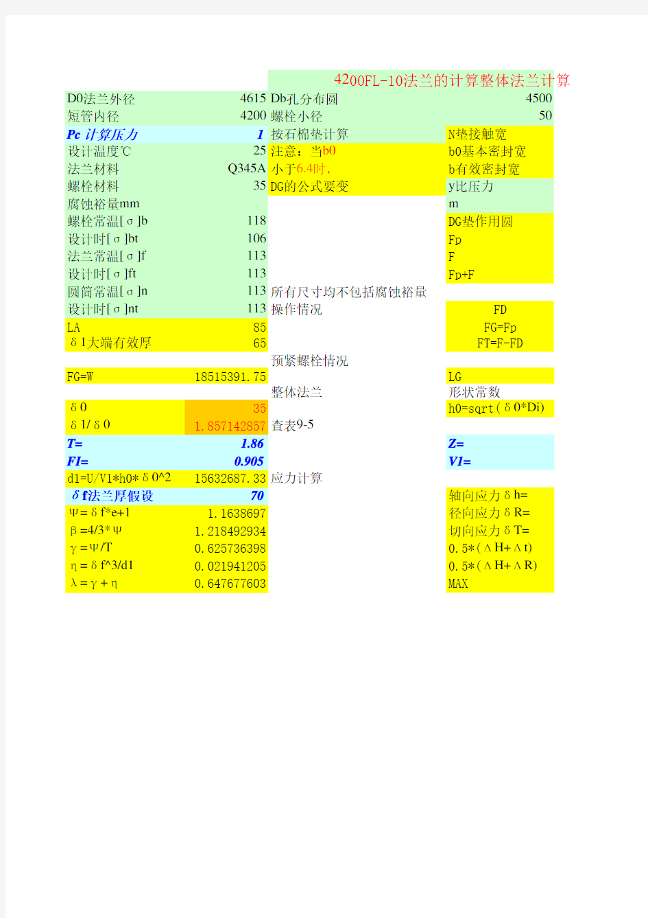 法兰厚度计算