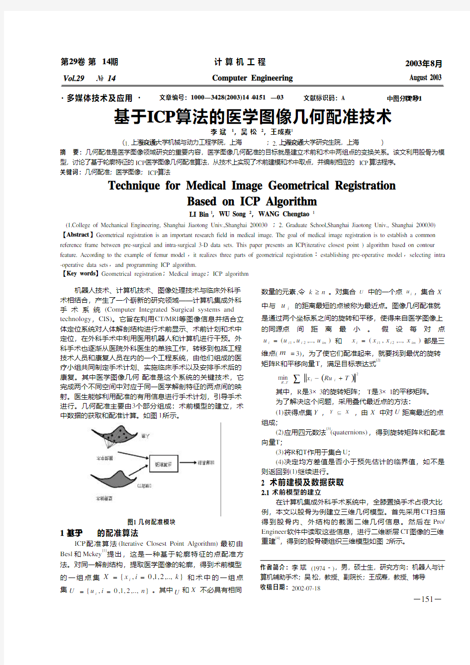 基于ICP算法的医学图像几何配准技术