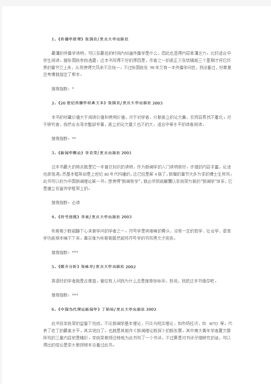 新闻传播类入门书籍.doc