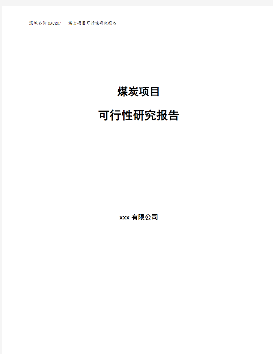 【范文】煤炭项目可行性研究报告 (1)