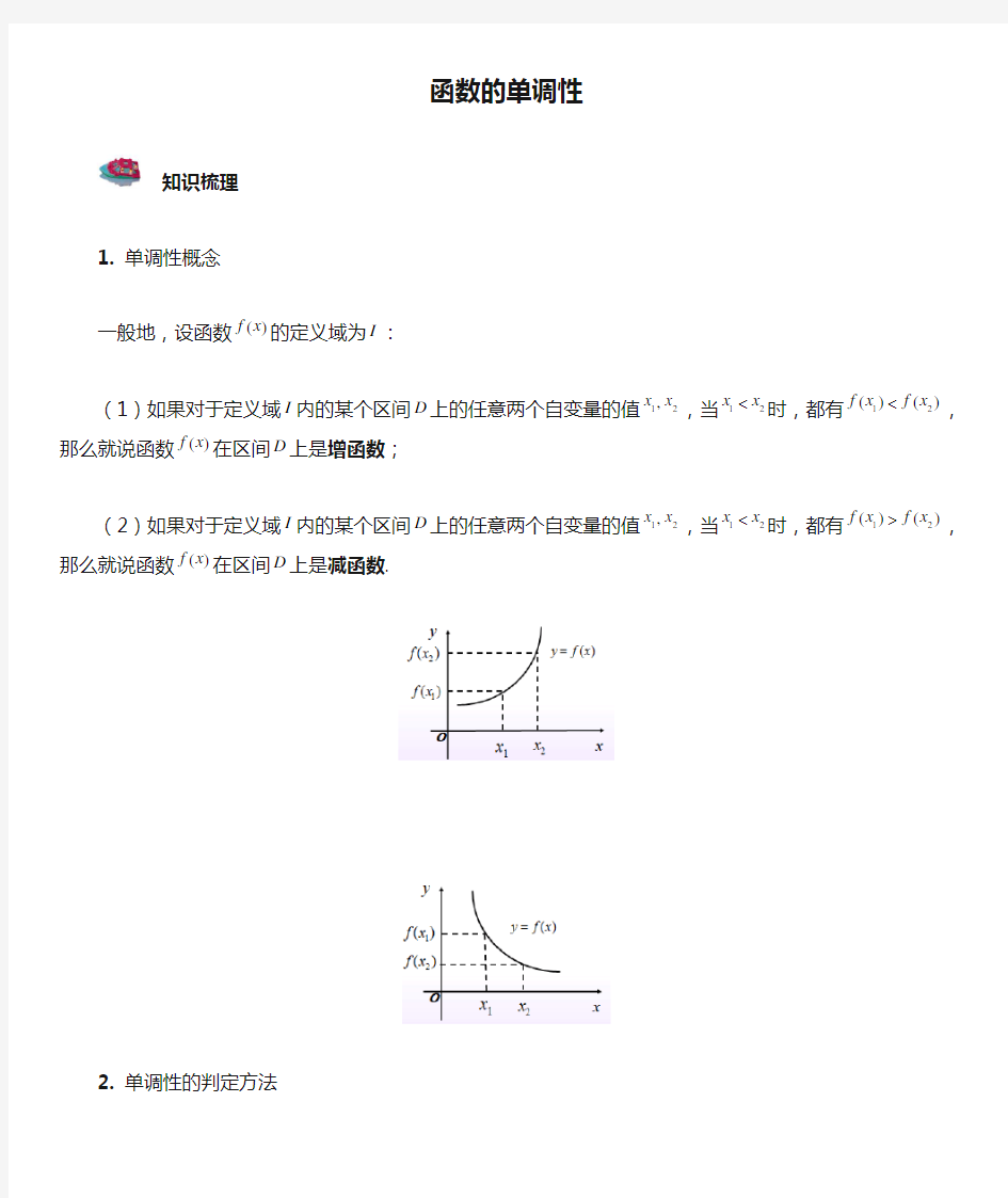 函数的单调性知识点总结与经典题型归纳