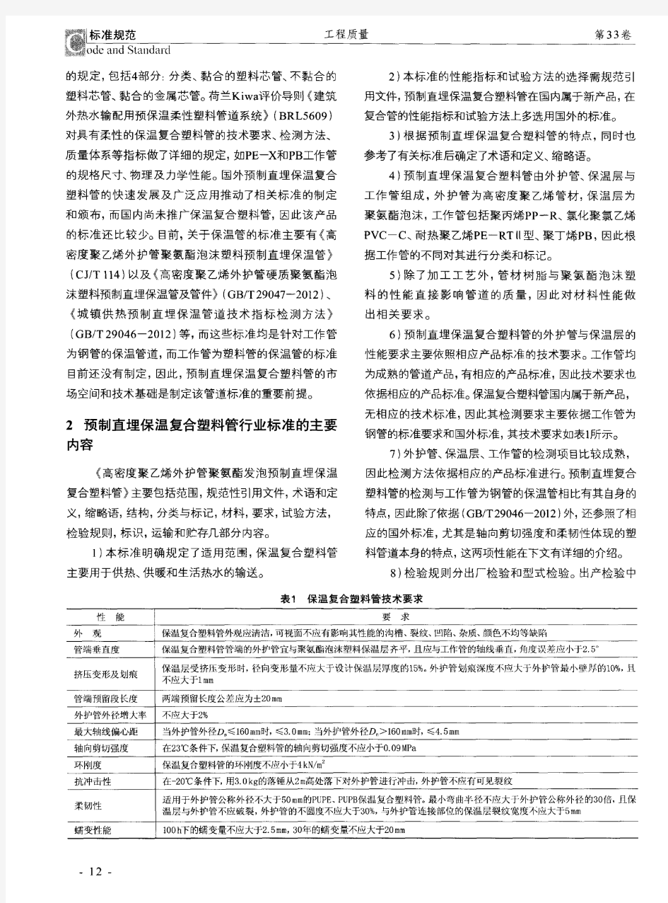 CJT 480-2015《高密度聚乙烯外护管聚氨酯发泡预制直埋保温复合塑料管》行业标准介绍