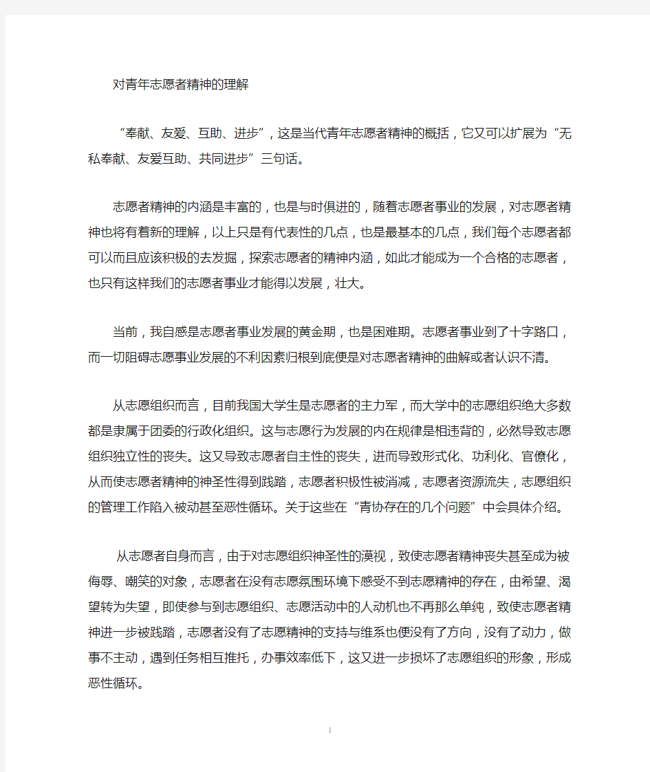 青年志愿者精神