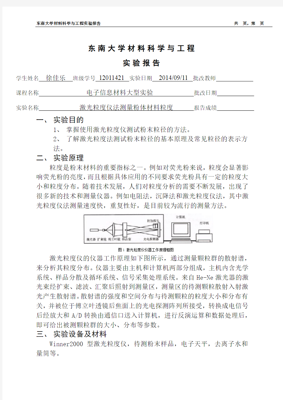 激光粒度仪法测量粉体材料粒度