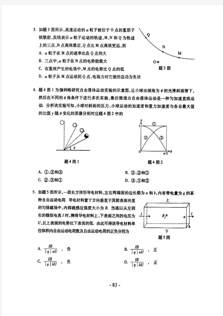 2013年重庆高考理综试题和答案(高清)