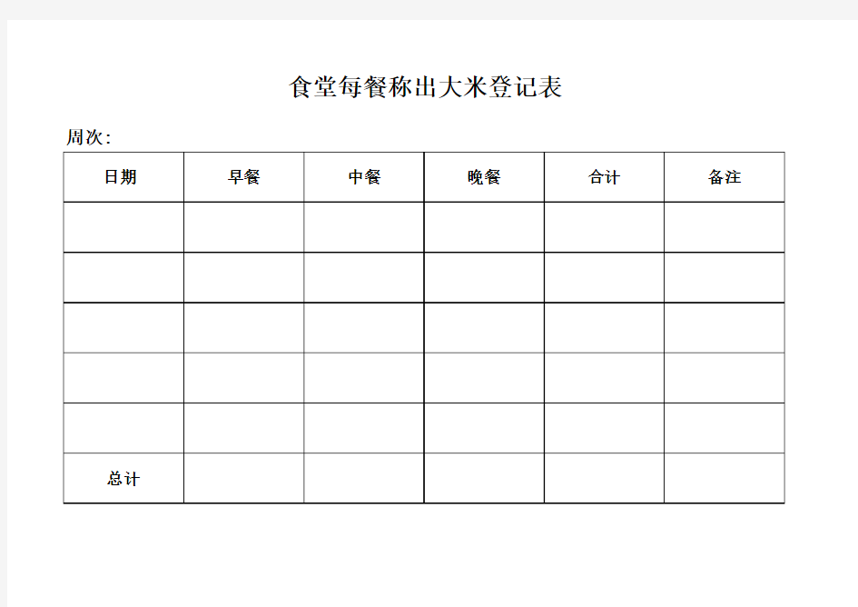 食堂用表