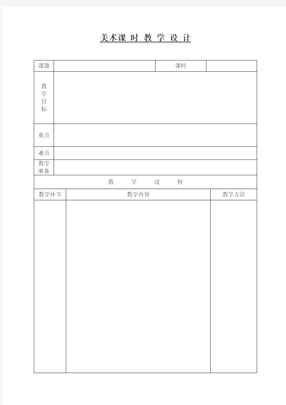 小学美术教案模板(表格)[1]