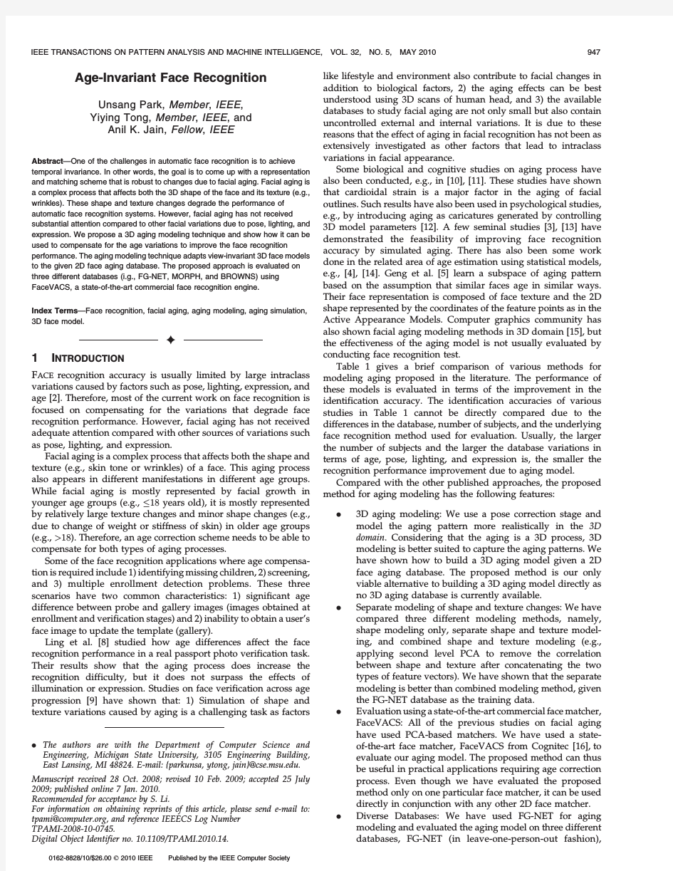 Age-Invariant Face Recognition