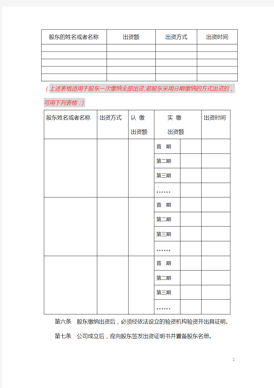 (完整版)上海工商局章程范本